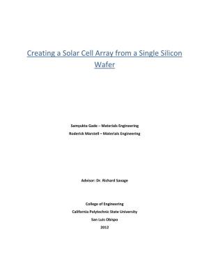 Creating a Solar Cell Array from a Single Silicon Wafer