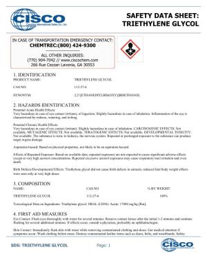 Safety Data Sheet: Triethylene Glycol