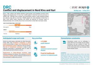 Conflict and Displacement in Nord Kivu and Ituri Briefing Note – 14 May 2019