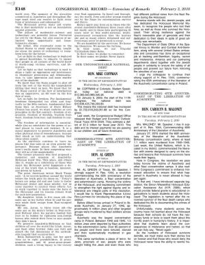 CONGRESSIONAL RECORD— Extensions of Remarks E148 HON