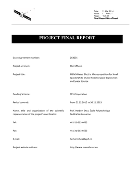 Final Report Microthrust