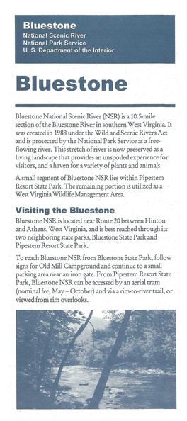 Bluestone National Scenic River National Park Service U