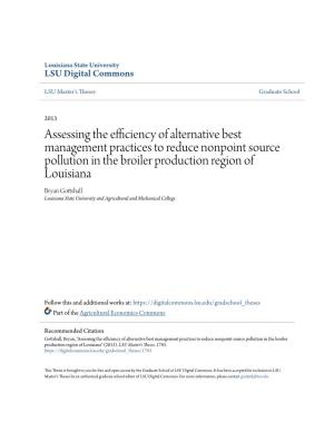 Assessing the Efficiency of Alternative Best Management Practices To