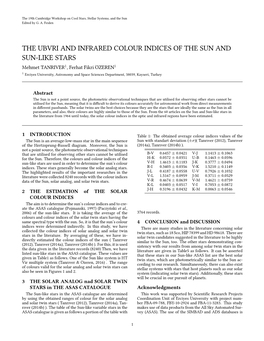 The Ubvri and Infrared Colour Indices of the Sun and Sun-Like Stars