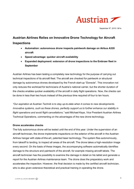 Austrian Airlines Relies on Innovative Drone Technology for Aircraft