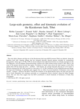 Large-Scale Geometry, Offset and Kinematic Evolution of The