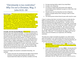 “Christianity Is Too Restrictive” Why I'm Not a Christian, Msg. 3 John 8:31–38