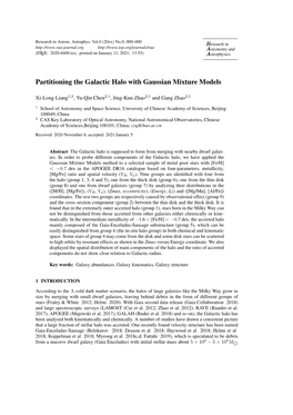 Partitioning the Galactic Halo with Gaussian Mixture Models