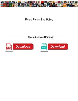 Fiserv Forum Bag Policy
