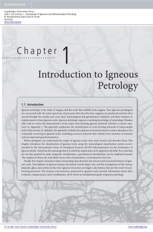 Introduction to Igneous Petrology