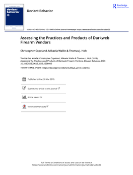 Assessing the Practices and Products of Darkweb Firearm Vendors
