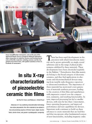 In Situ X-Ray Characterization of Piezoelectric Ceramic Thin Films