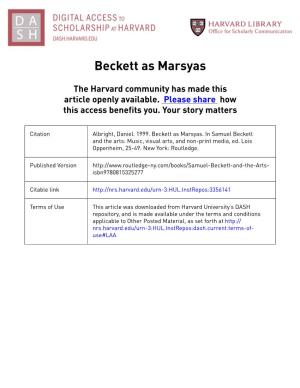 Beckett As Marsyas
