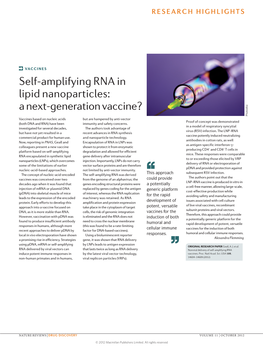 Vaccines: Self-Amplifying RNA in Lipid Nanoparticles