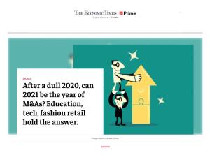 After a Dull 2020, Can 2021 Be the Year of M&As? Education, Tech