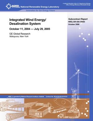 Integrated Wind Energy/Desalination System: October 11, 2004