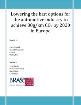 Options for the Automotive Industry to Achieve 80G/Km CO2 by 2020 In
