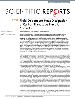 Field-Dependent Heat Dissipation of Carbon Nanotube Electric Currents
