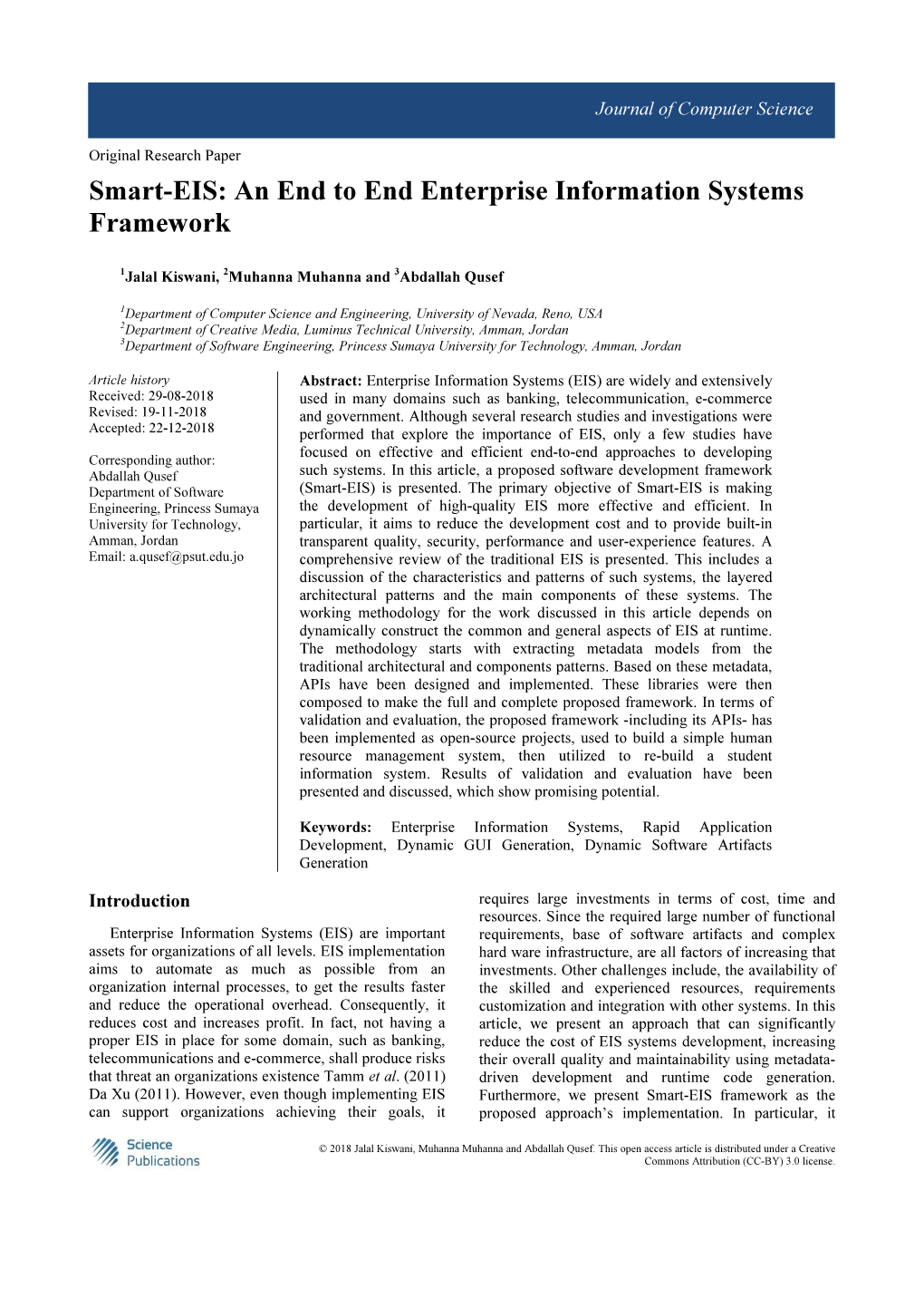 Smart-EIS: an End to End Enterprise Information Systems Framework