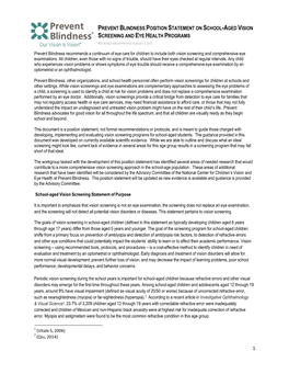 1 Prevent Blindness Position Statement on School-Aged