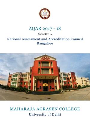 AQAR 2017 - 18 Submitted to National Assessment and Accreditation Council Bangalore
