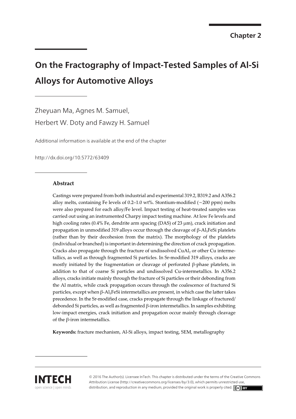 On the Fractography of Impact-Tested Samples of Al-Si Alloys for Automotive Alloys Alloys for Automotive Alloys