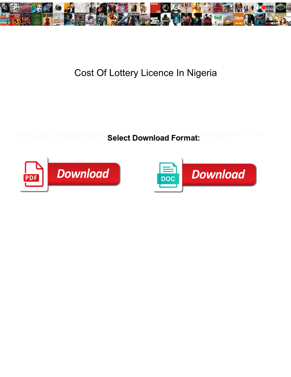 Cost of Lottery Licence in Nigeria