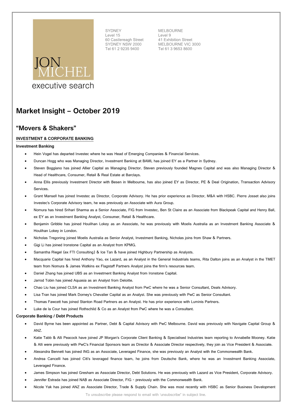 Market Insight – October 2019