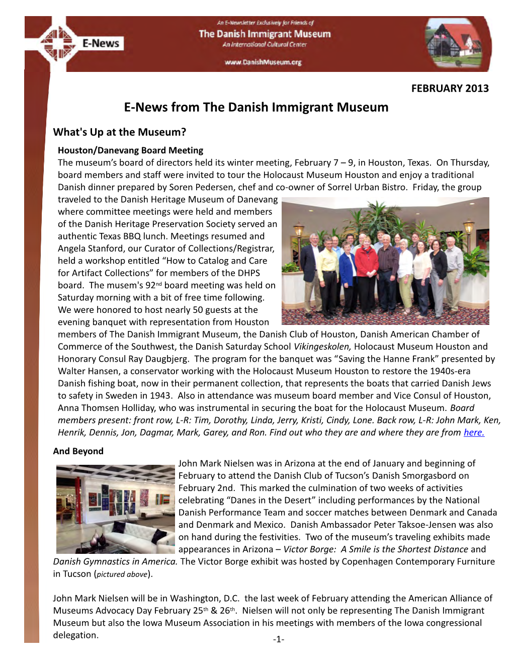 E-News from the Danish Immigrant Museum