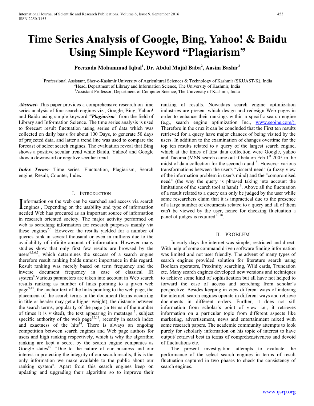 Time Series Analysis of Google, Bing, Yahoo! & Baidu Using Simple