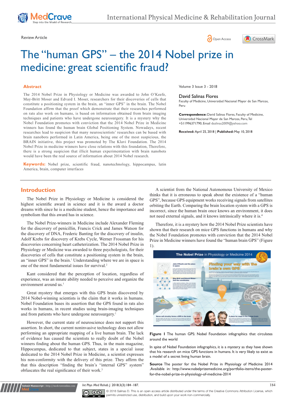 Human GPS” – the 2014 Nobel Prize in Medicine: Great Scientific Fraud?