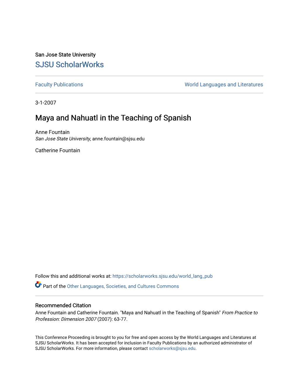 Maya and Nahuatl in the Teaching of Spanish