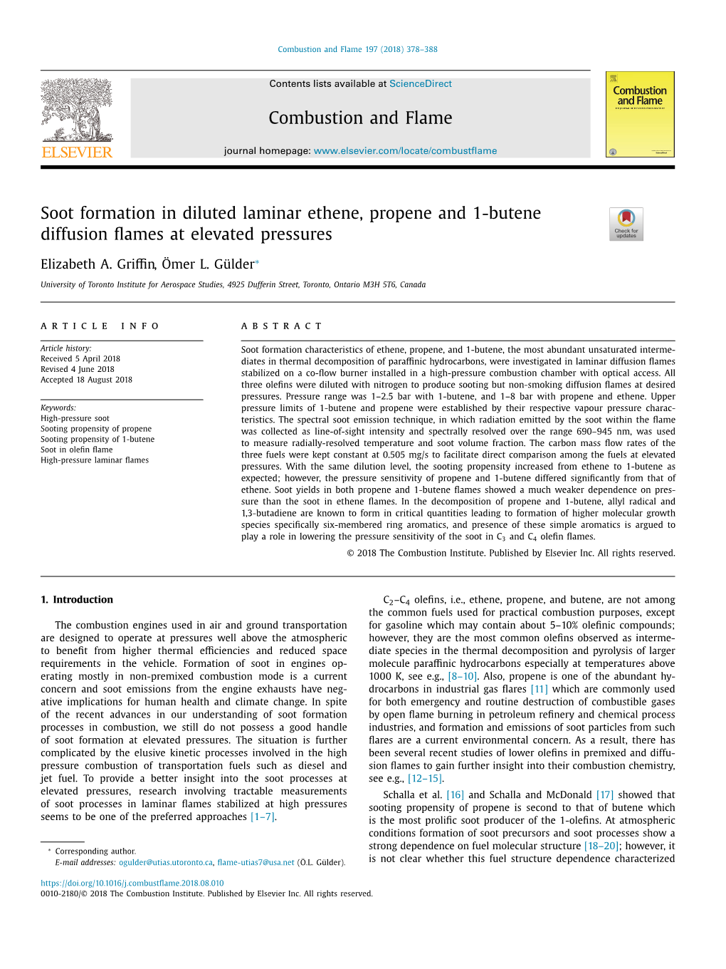 Soot Formation in Diluted Laminar Ethene, Propene and 1-Butene Diffusion Flames at Elevated Pressures