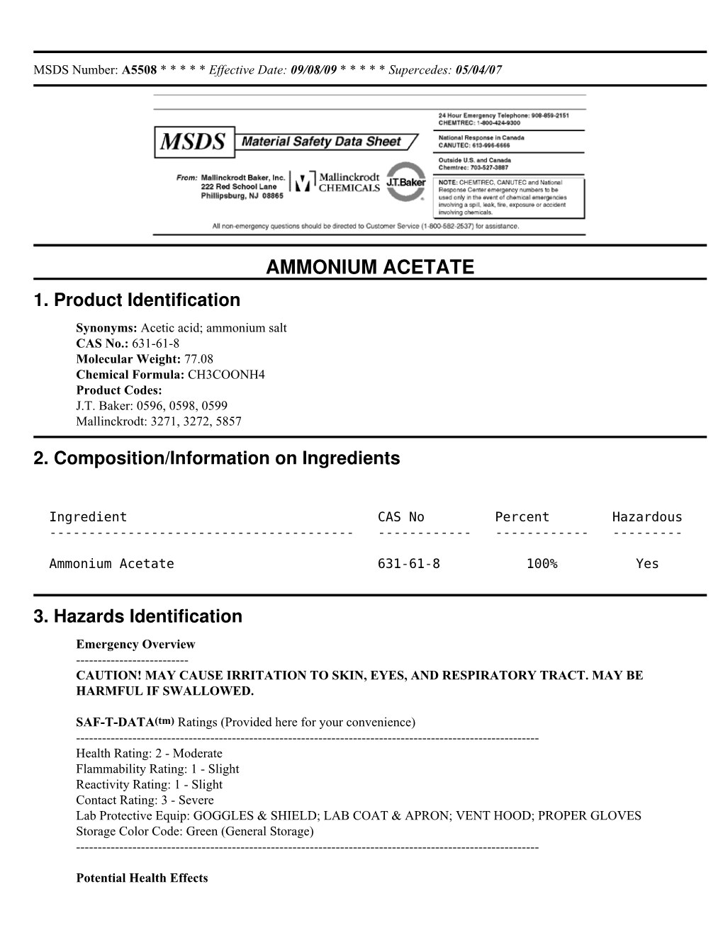 Ammonium Acetate 1