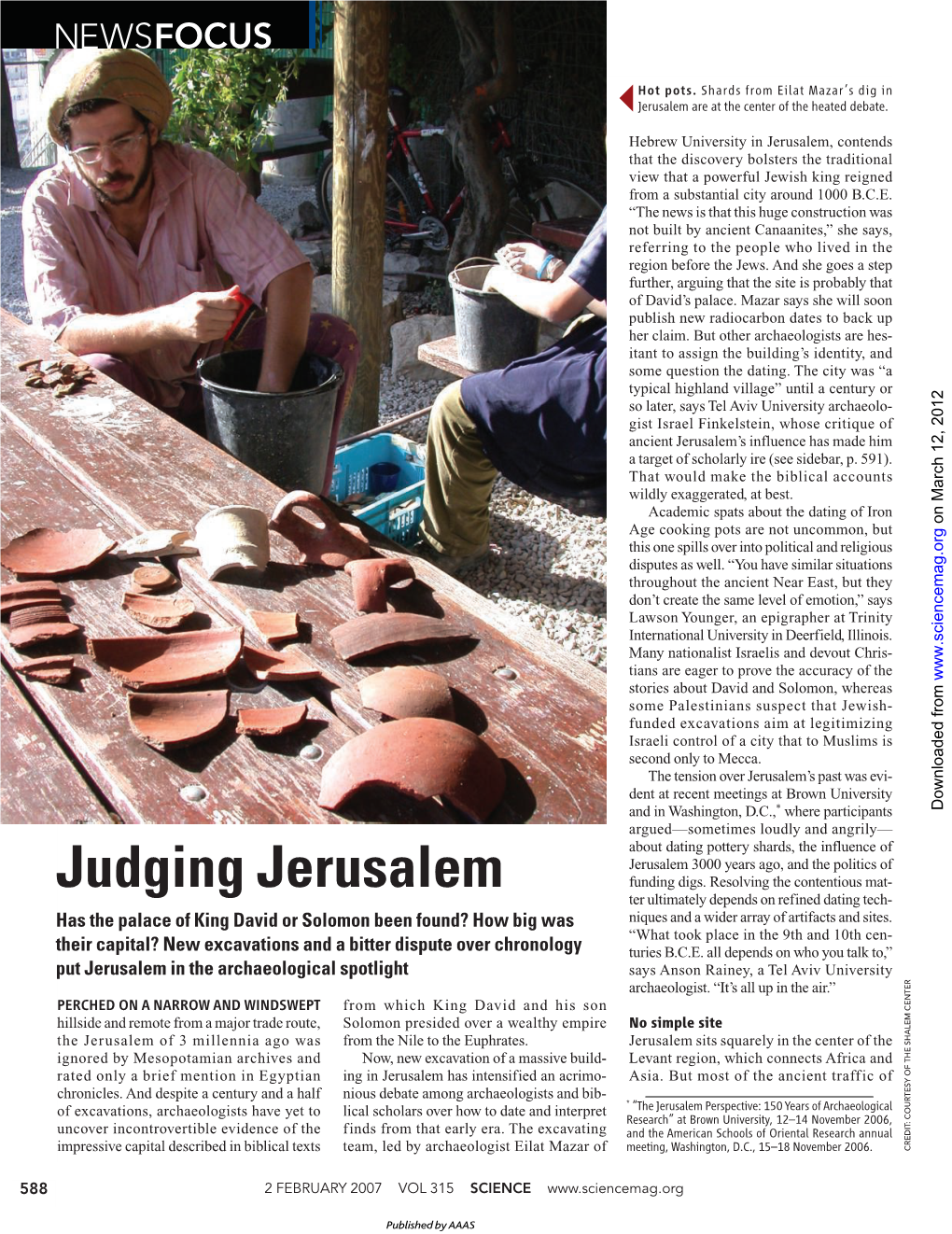 Judging Jerusalem Funding Digs