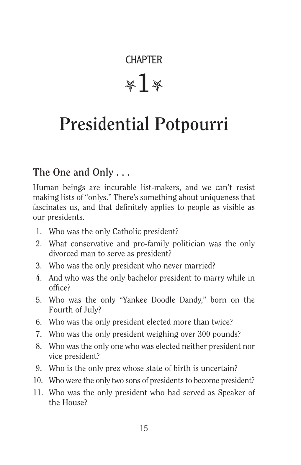 Presidential Potpourri