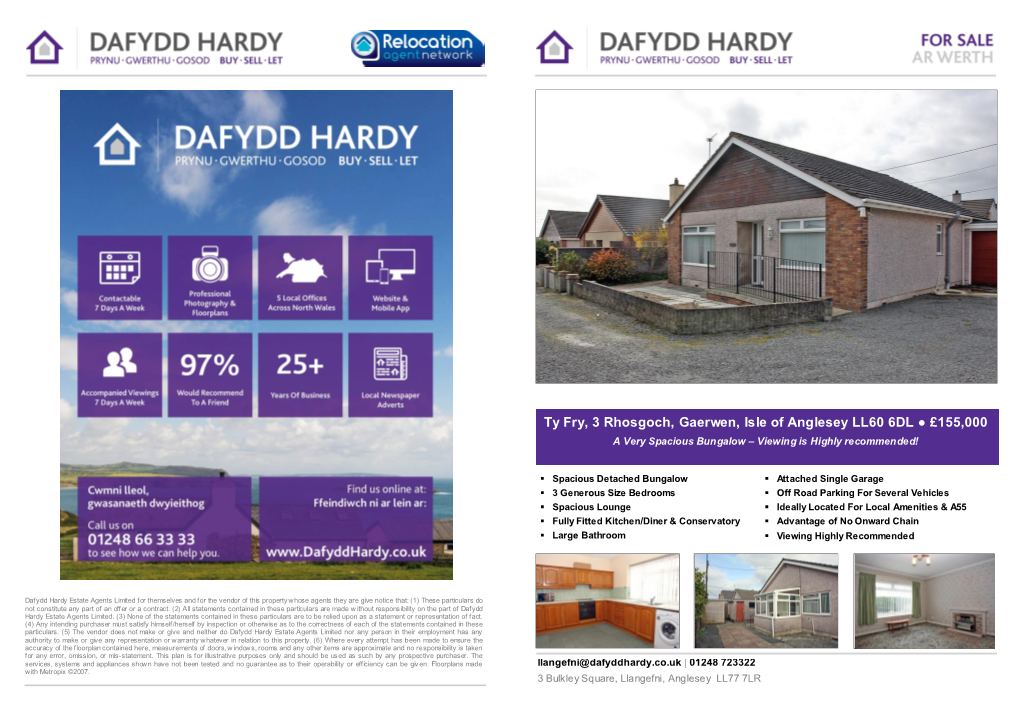 Ty Fry, 3 Rhosgoch, Gaerwen, Isle of Anglesey LL60 6DL £155,000