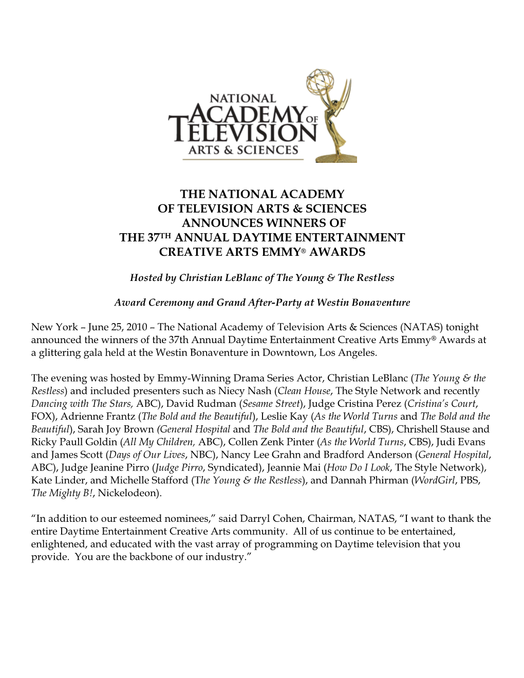 The National Academy of Television Arts & Sciences