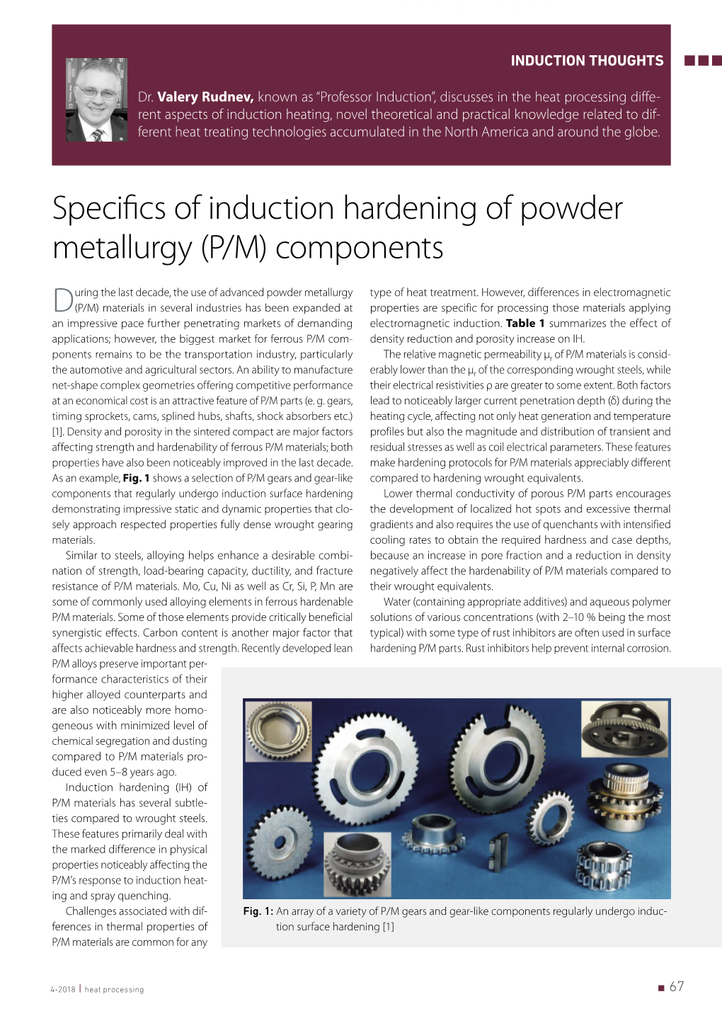 Specifics of Induction Hardening of Powder Metallurgy (P/M) Components