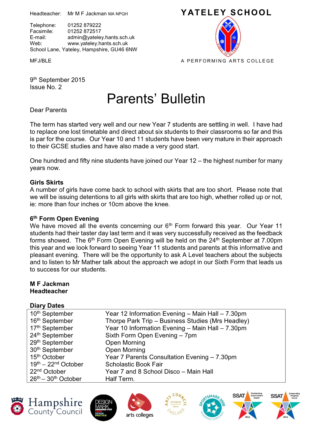 Parents' Bulletin