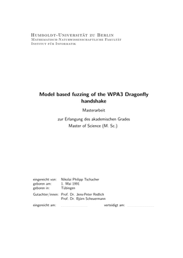 Model Based Fuzzing of the WPA3 Dragonfly