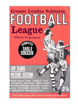 Programme Greater London Football League