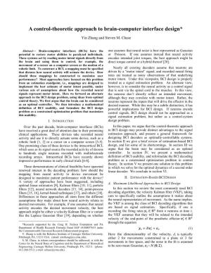 A Control-Theoretic Approach to Brain-Computer Interface Design*