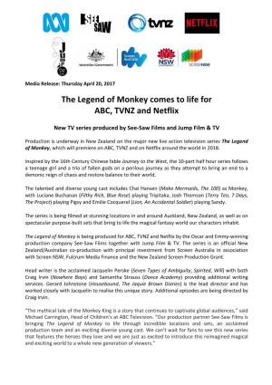 The Legend of Monkey Comes to Life for ABC, TVNZ and Netflix