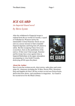 ICE GUARD an Imperial Guard Novel by Steve Lyons