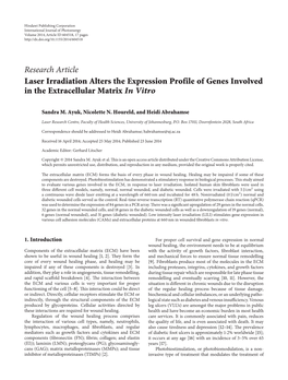 Laser Irradiation Alters the Expression Profile of Genes Involved in the Extracellular Matrix in Vitro