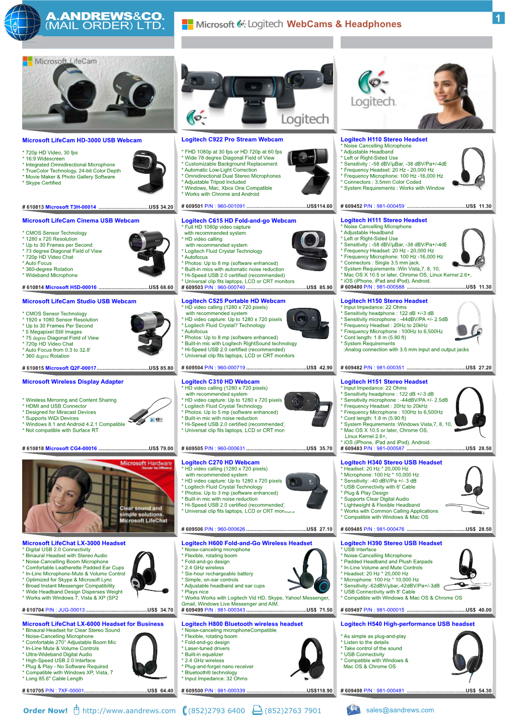 Webcams & Headphones