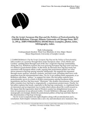 European Hip Hop and the Politics of Postcoloniality, by Griffith Rollefson
