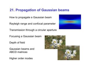 21. Propagation of Gaussian Beams