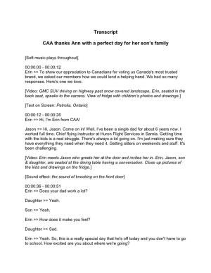 CAA Thanks Ann with a Perfect Day for Her Son's Family